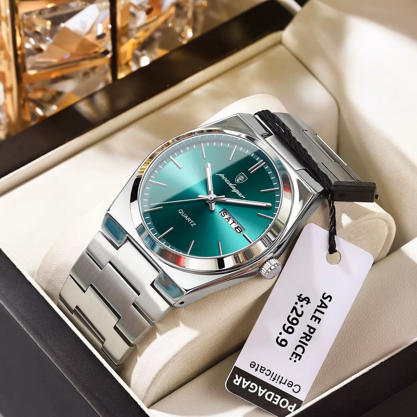 Premium POEDAGAR Waterproof Luminous Fashion Quartz  Wristwatch