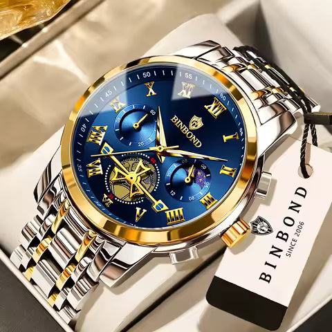 Luxury BINBOND Chronograph  Waterproof Quartz Watches